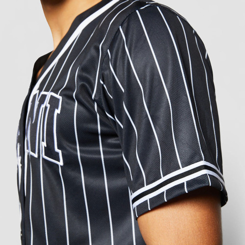 Karl Kani Ανδρικό κολεγιακό πουκάμισο Serif Pinstripe Baseball Shirt